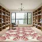 Blush Shell Scallop Art Deco Wave Rug