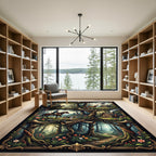 Vintage Hunting Scene Forest Floor Rug