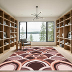 Earthy Terracotta Arch Layered Art Rug