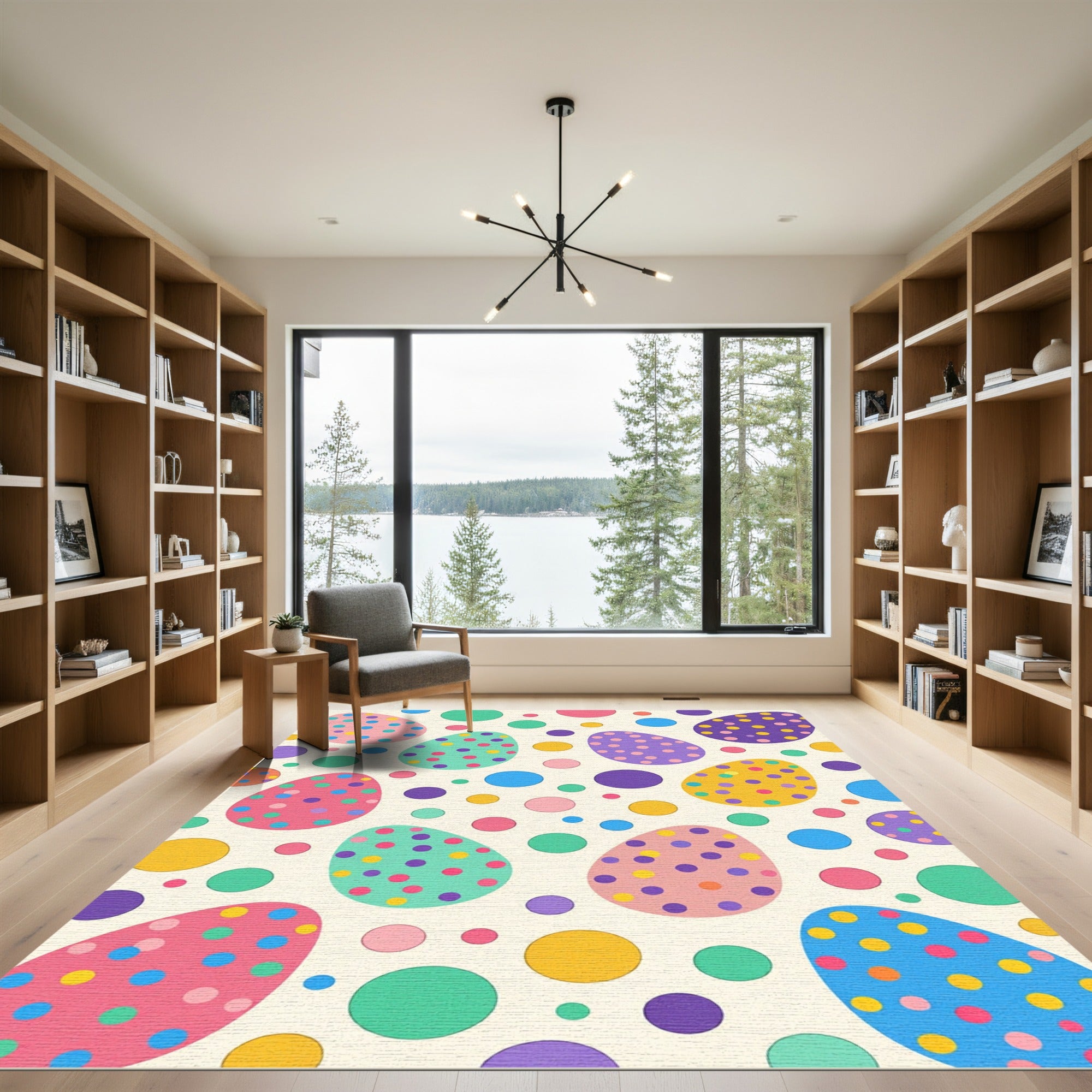 Playful Polka Dot Easter Egg Rug