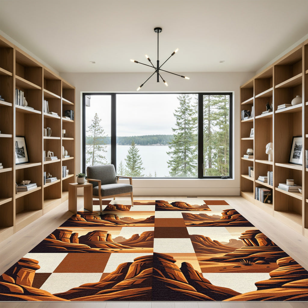 Desert Canyon Geometric Landscape Rug