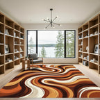 Earthy Tones Swirl Abstract Rug