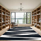Monochromatic Textured Stripe Arrangement Rug