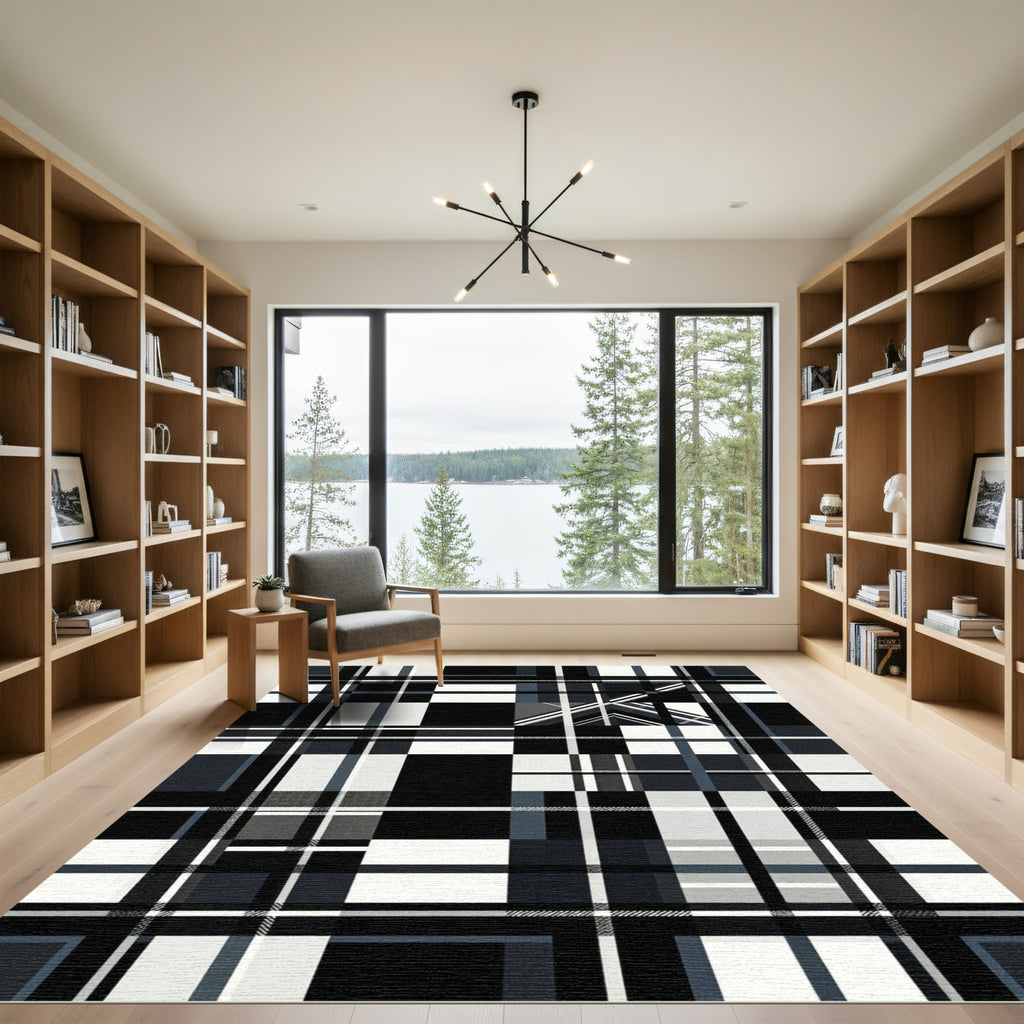 Monochromatic Geometric Lattice Plaid Rug
