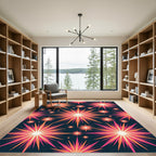 Vibrant Retro Starburst Geometric Art Rug