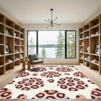 Blush Pink Leopard Spot Oval Art Rug