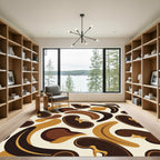 Earthy Organic Abstract Cream Rug