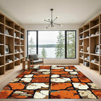 Terracotta White Brick Texture Rug