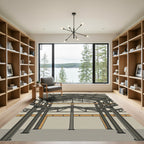 Industrial Steel Beam Truss Collage Rug