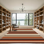 Earthy Brown and Cream Horizontal Stripes Rug
