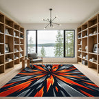Volcanic Orange Sharp Burst Rug