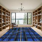 Modern Royal Blue Tartan Plaid Rug