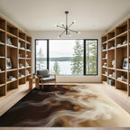 Creamy Brown Swirl Texture Rug