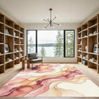 Earthy Rose Watercolor Swirl Rug