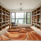 Reddish Brown Swirling Canyon Layers Rug