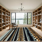 Bold Tiger Stripe Earthy Linear Rug