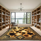 Art Deco Gold Animal Spot Rug