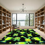 Neon Pixel Gamer Trophy Award Rug