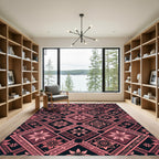 Rose Gold Floral Tile Mosaic Rug