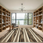 Rustic Wood Grain Striped Background Rug