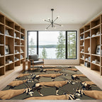 Earthy Taupe Oryx Animal Illustration Rug