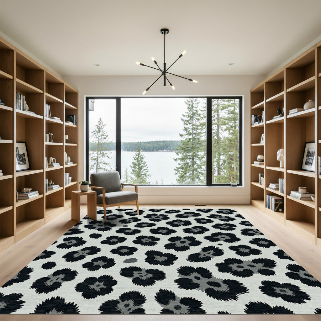 Modern Gray Spotted Animal Hide Rug