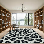 Modern Gray Spotted Animal Hide Rug