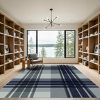 Classic Charcoal And Slate Plaid Rug