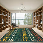 Retro Digital Clock Number Grid Wall-Art Rug