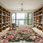 Romantic Blush Pink Peony Garden Bouquet Rug