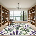 Lavender Botanical Floral Sprig Rug