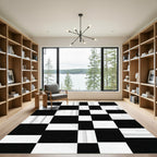 Monochromatic Geometric Checkered Abstract Rug