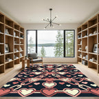 Pink Hearts Chain Pattern Rug