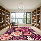 Brocade Berry Stars Swirls Patchwork Rug