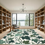 Lush Green Botanical Ivy Vine Rug