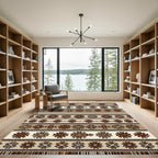 Ethnic Multi Geometric Stripe Rug