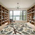 Vintage Cream Floral Branch Botanical Rug