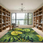 Lush Yellow Anthurium Tropical Foliage Rug
