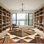 Isometric Mayan Step Pyramid Earthy Tile Rug