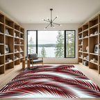 Crimson Palm Leaf Ensemble Rug