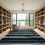 Serene Harbor Waterscape Dock Abstract Rug