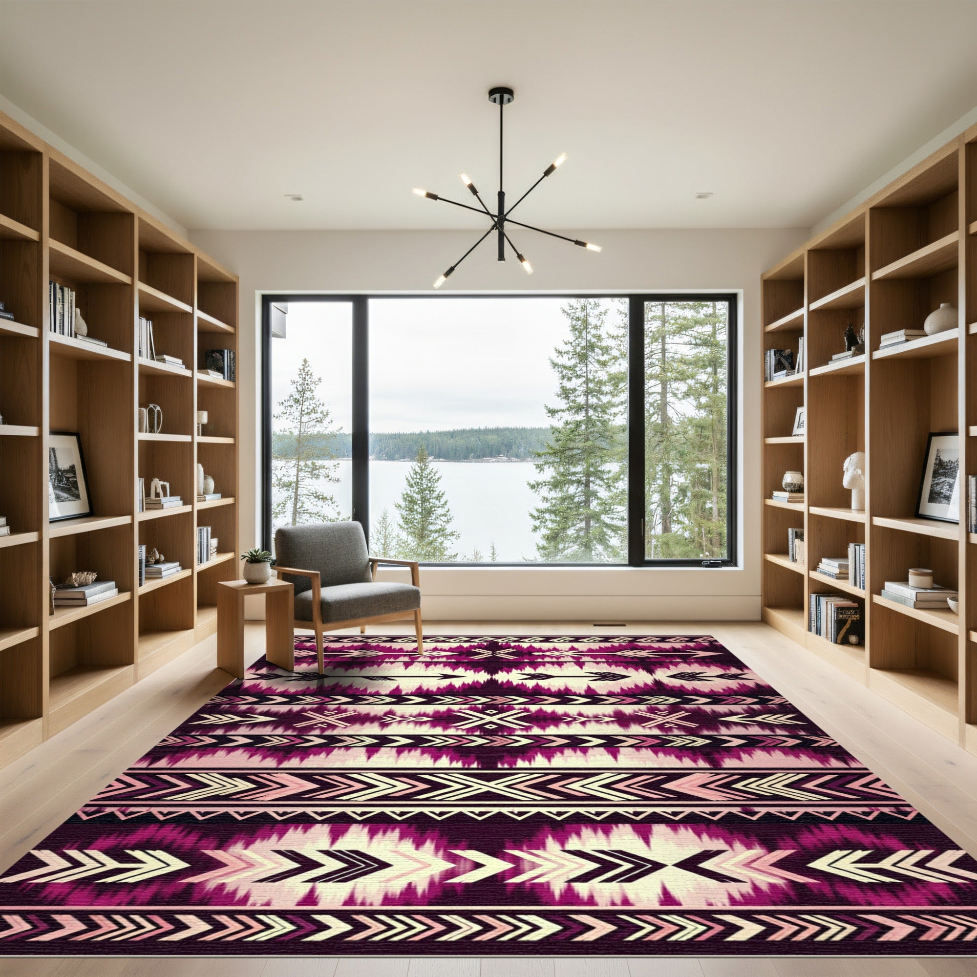 Plum Arrow Tribal Stripe Rug