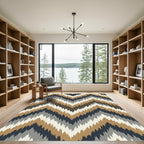 Earth Tones Ikat Zigzag Chevron Rug