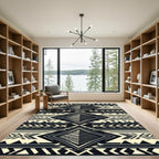 Monochromatic Geometric Aztec Pyramid Rug