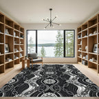 Monochromatic Floral Chain Loom Rug
