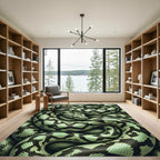 Serpentine Emerald Scale Coil Rug