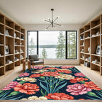 Coral Pink Carnation Garden Rug