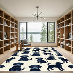 Charming Black Labrador Puppy Surface Rug