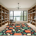 Retro Microchip Geometric Abstract Grid Rug