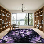 Celestial Purple Cosmic Nebula Burst Rug